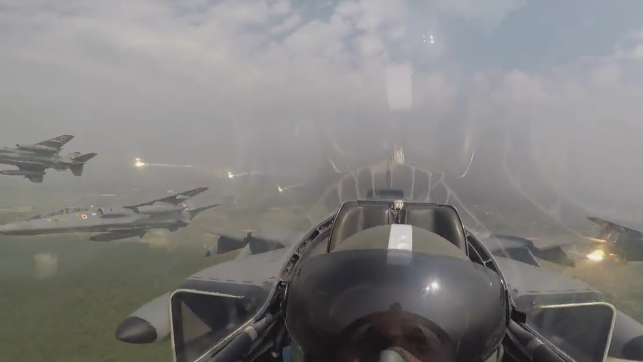 #IAF SEPECAT Jaguar jets in Samsher Formation carrying out the flypast at Hindan Air Base.