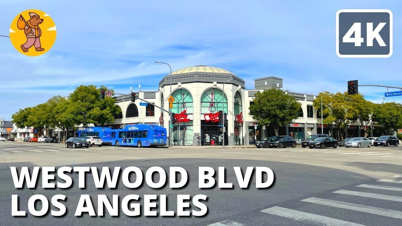 Westwood Blvd Los Angeles Walking Tour, California USA | {4k} 🔊 Binaural Sound