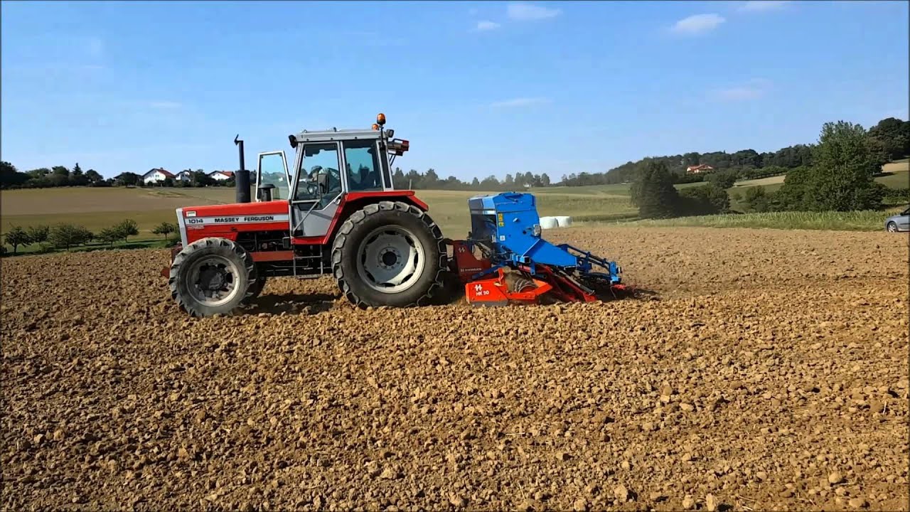 Raps säen 2015 mit Massey Ferguson 1014 und Lemken DKA 2500