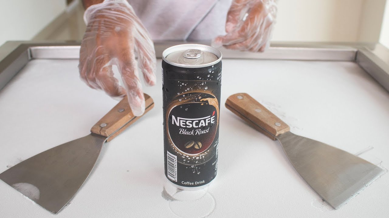 NESCAFE BLACK ROAST ICE CREAM ROLLS - SATISFYING ASMR