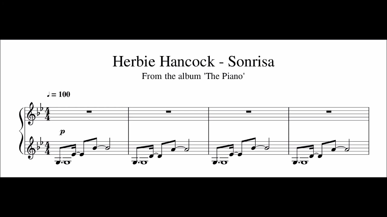 Herbie Hancock - Sonrisa - Piano Transcription (Sheet Music in Description)
