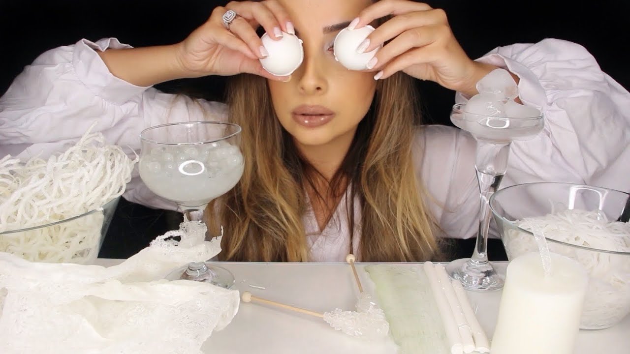 ŞEFFAF VE BEYAZ YİYECEKLER | Şeffaf Kızarmış Noodle, Jelly Noodle, Aloe Vera | TÜRKÇE ASMR MUKBANG
