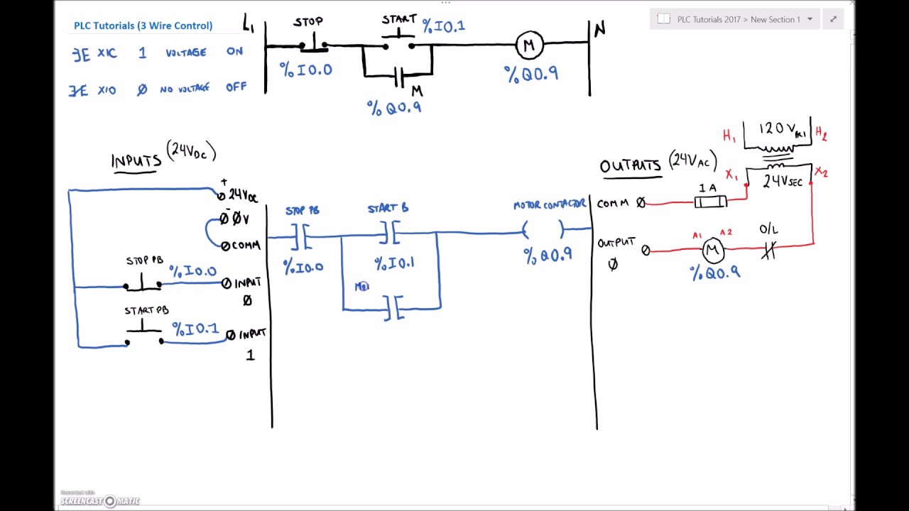 PLC Tutorial (TwidoSuite) #2 (3 Wire Control Explanation)