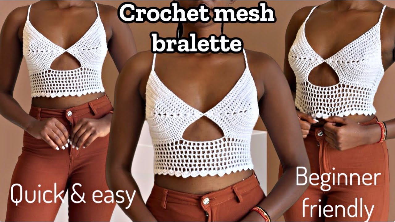 Crochet mesh bralette | a quick and easy crochet summer crop top 
