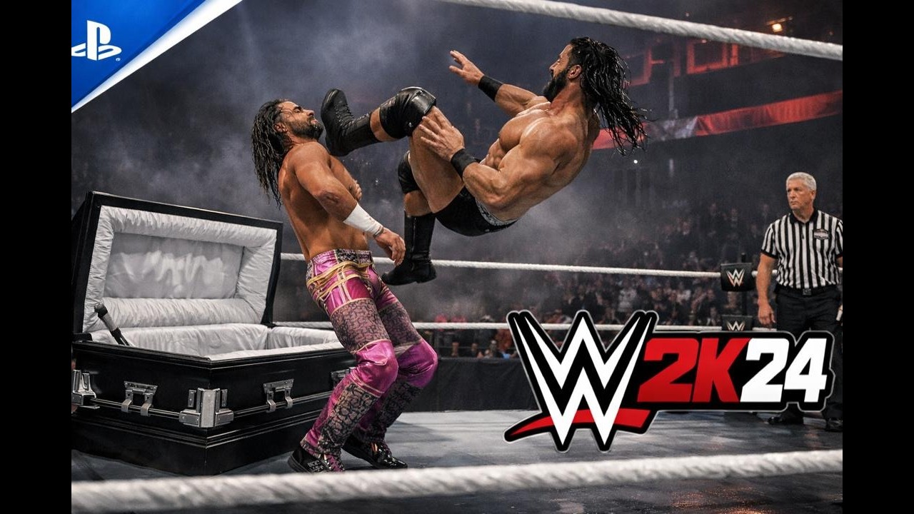 DREW MCINTYRE VS SETH ROLLINS CASKET MATCH | ONLY ONE WALKS AWAY WWE2K24 PS5 4K [60FPS] #sethrollins