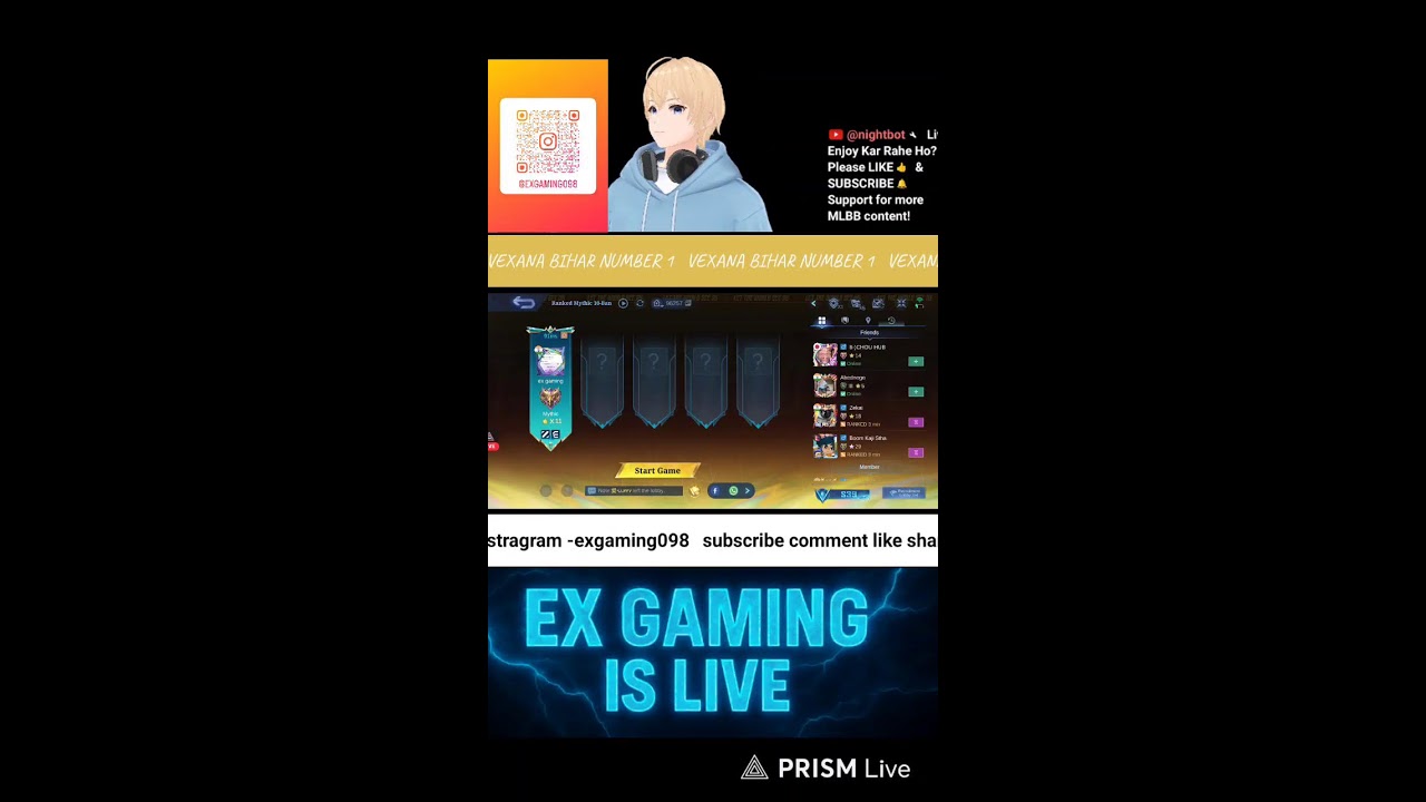 🔴Rank Push | MLBB Live Hindi🎮 🏆 || Road to Pro|| EX GAMING|  