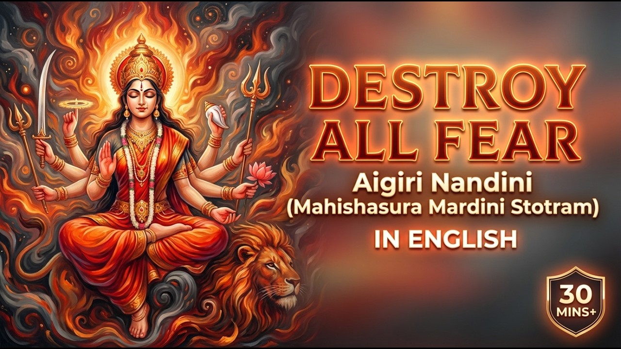 Daily Powerful  Mantra to Remove Fear & Enemies | Aigiri Nandini In English Include Lyrics