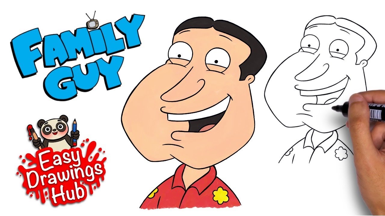 How to draw Glenn Quagmire from Family Guy in 4 minutes