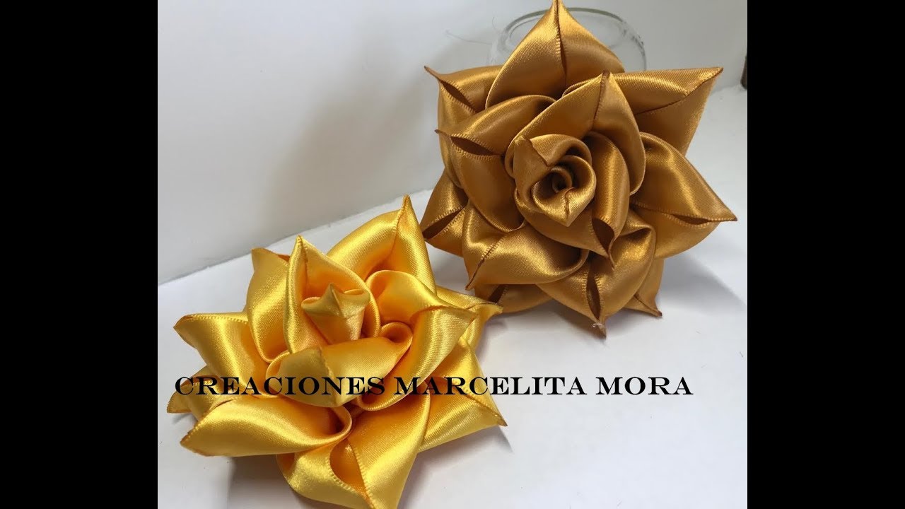 DIY- Como Hacer una Rosa en Picos/ Rose Flower beak/ Roses/Роза//クリップ簪