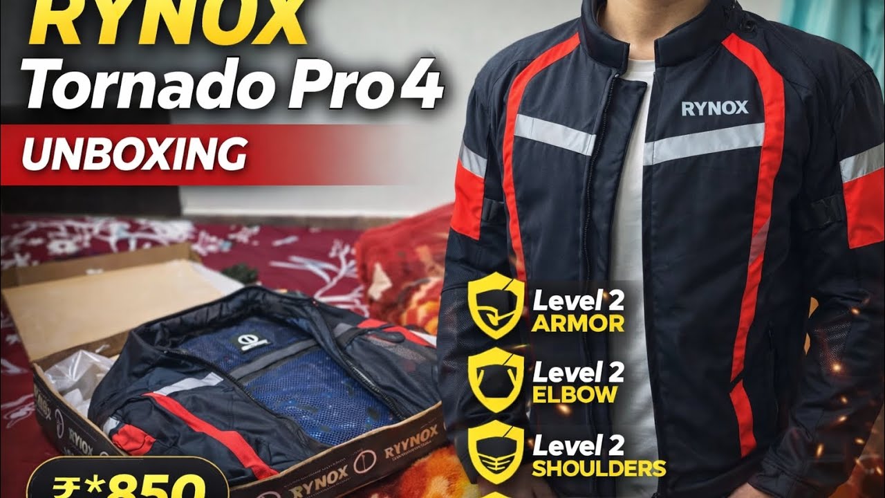 *Rynox Tornado Pro 4 Jacket Unboxing 🔥 | Level 2 Protection | Worth ₹*850? | Honest Review
