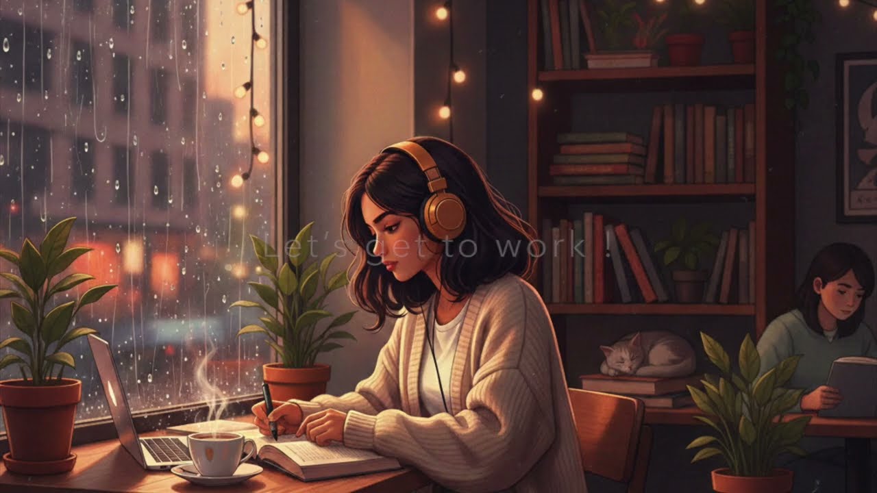 2-HOUR STUDY WITH ME | Pomodoro 45/15, Productive Deep Work,  Lofi Cafe Aesthetic, Studentlife