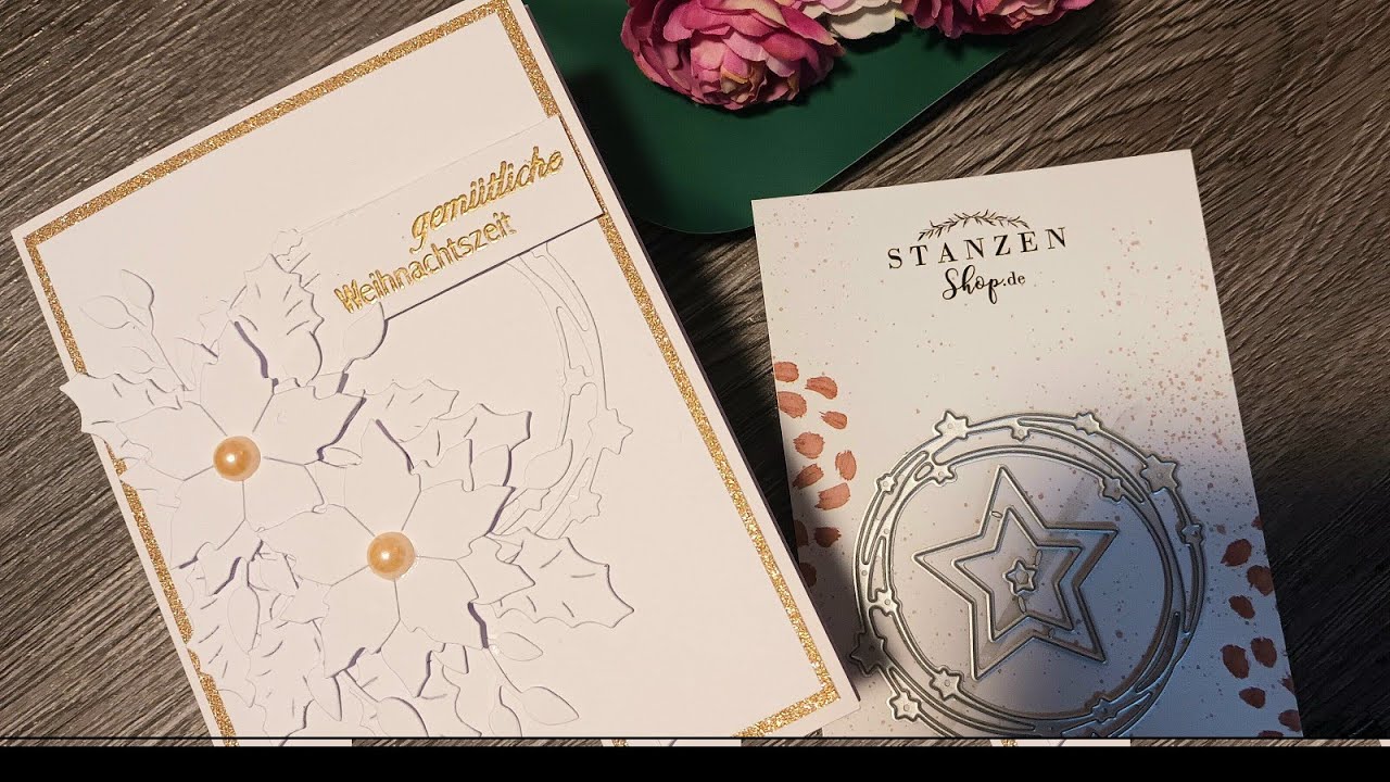 Kooperation mit @Stanzenshop / Edle, weiße Weihnachtskarte