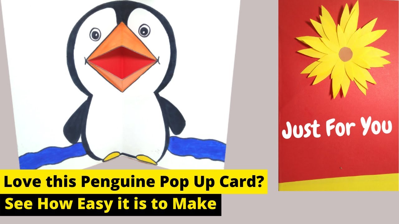 How to Make Penguin Pop Up Card | DIY Pop Up card | Easy Pop Up Card Tutorial | Birthday Pop up card