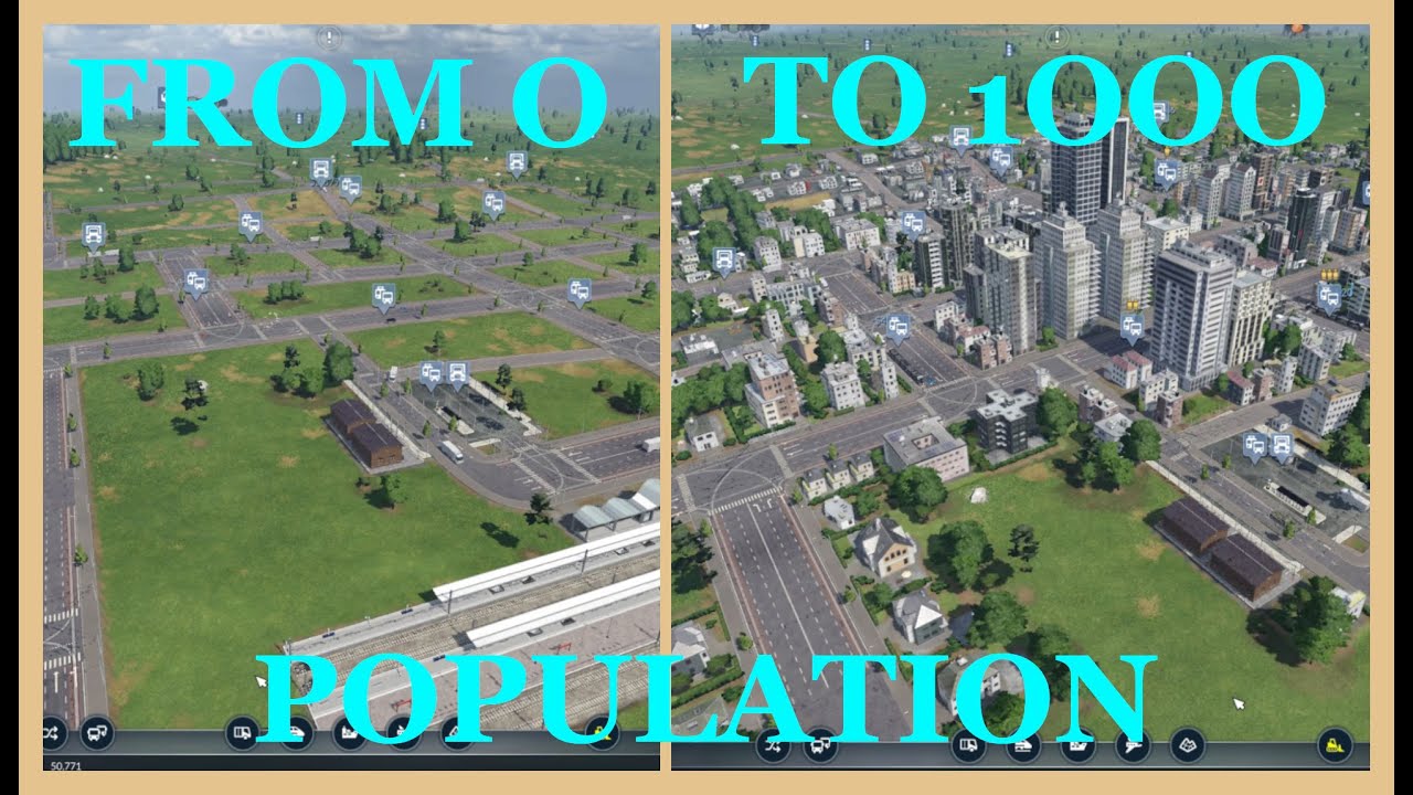 EXTREME TIMELAPSE CITY GROWTH FOR 0000 POPULATION TO 1000 POPULATION | Transport Fever 2 Gameplay