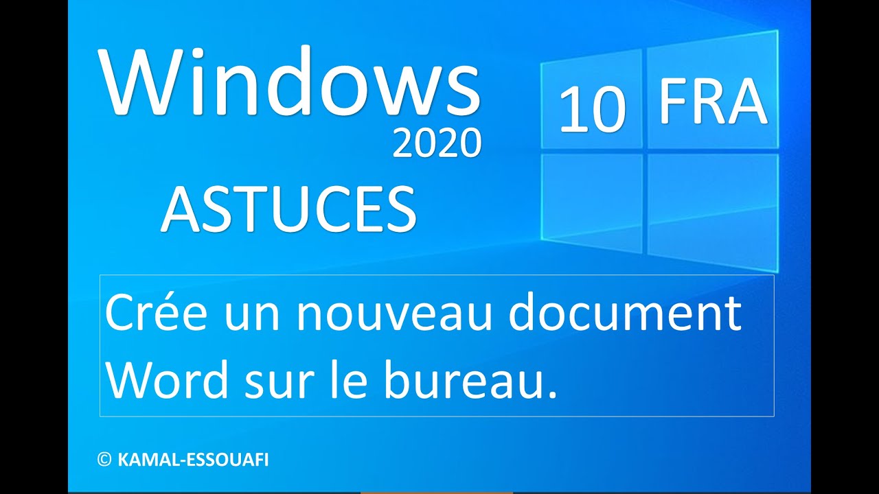 Créer un document Word sur le bureau de Windows 10