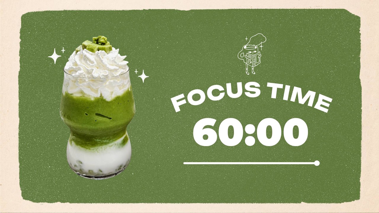 🥤 Study with Me | Creamy Matcha Smoothie 🍵 | 60/10 Timer | Chill Lo-fi 🎶 | 4 Hour Focus Session