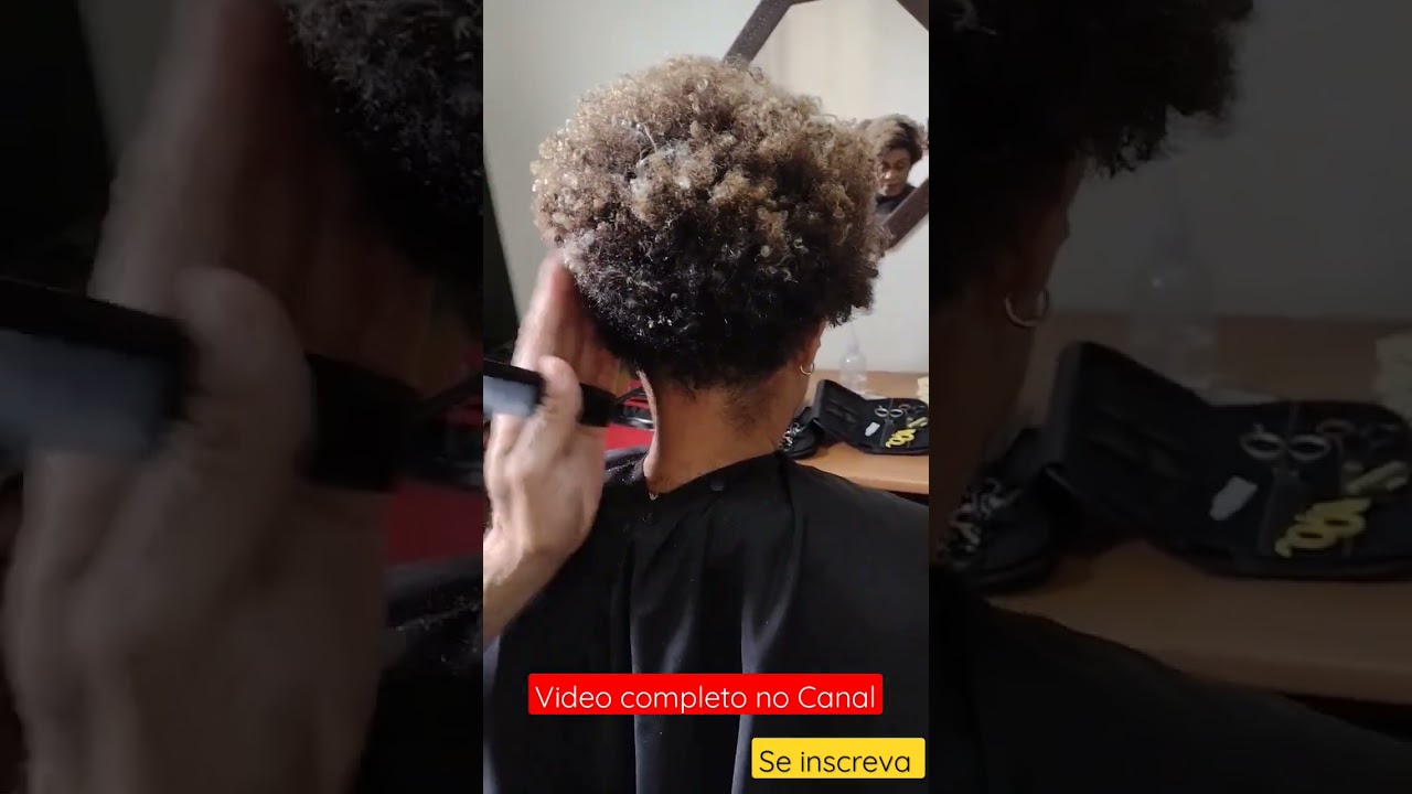 Corte Afro moderno 😱✂️ Corte Chanel Afro 😱✂️ Corte Curtinho Cacheado #cortecurto #teddyjr