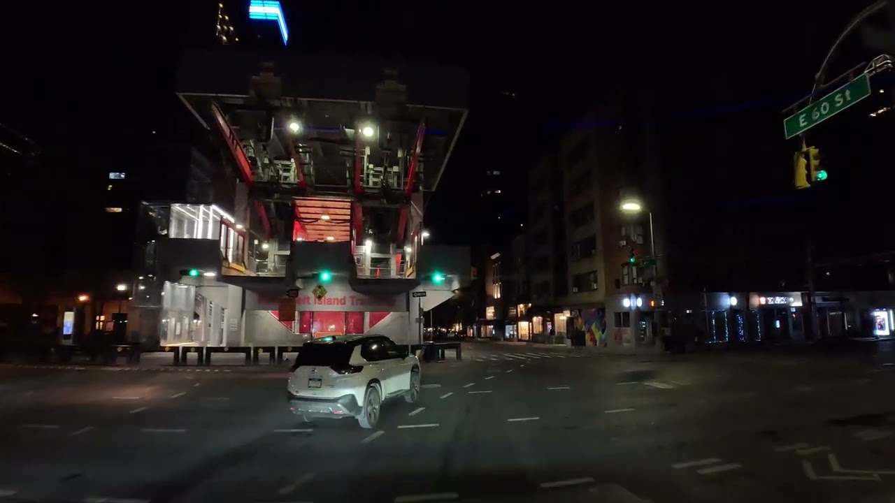 4K Driving from New York City NYC Queens Borough Boro to The Bronx BX & Back Night Time ASMR