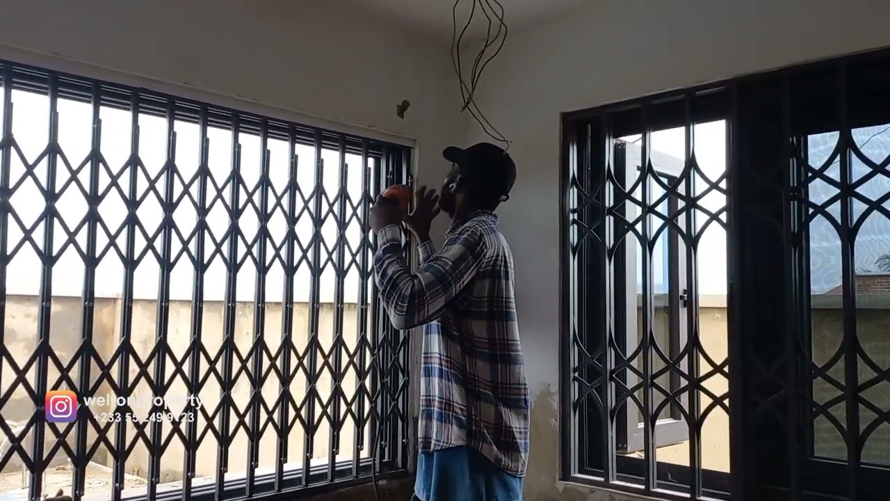 Replacing Fixed Burglar Proof with Collapsible Unit - Building in Ghana