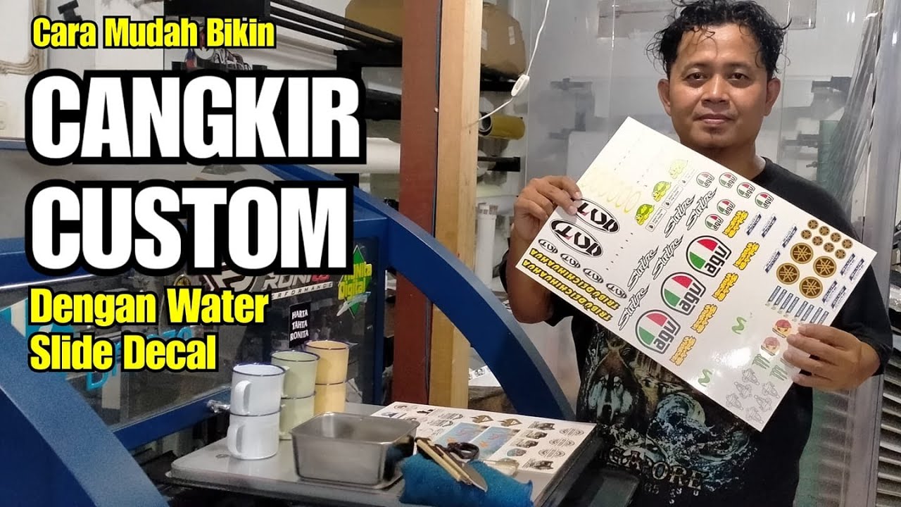 Cara Mudah Sablon Cangkir Enamel Dengan Transfer Paper Water Slide Decal RONIta Digital Printing