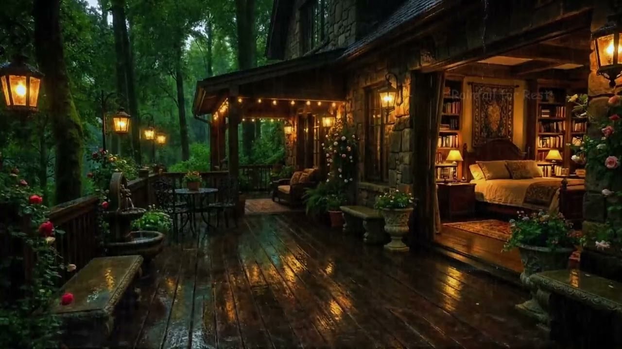 Cozy Cabin Rainstorm 🌧 Fall Asleep in Minutes #12