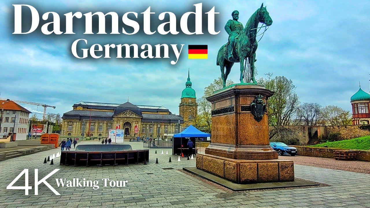 Darmstadt, Germany Walking Tour - 4K Ultra HD