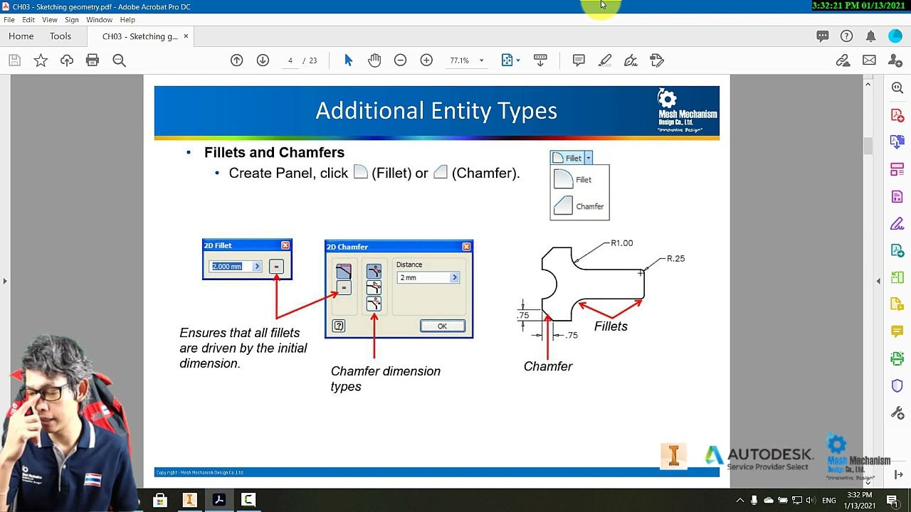 Autodesk Inventor:   Sketching geometry
