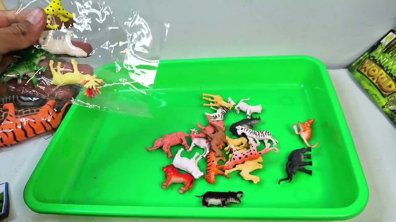 Cow Elephant Giraffe Panda Tiger Rhinoceros Animal Toys, Asmr