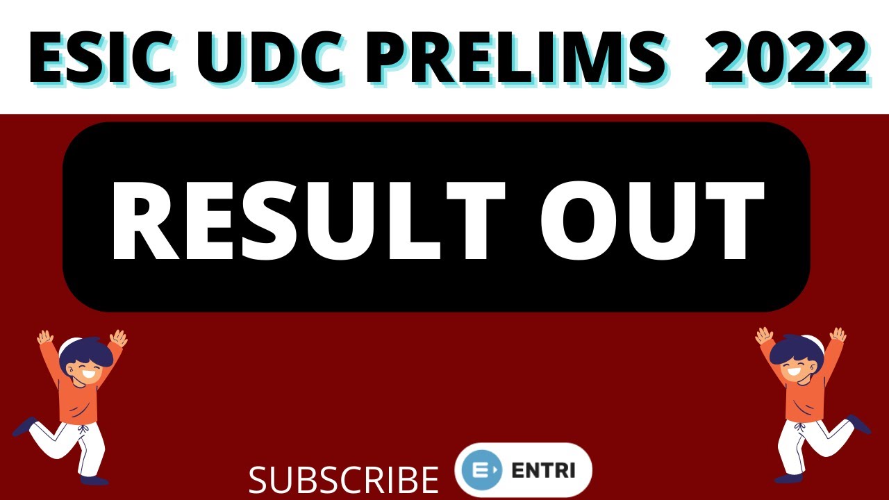 ESIC UDC Result 2022  | ESIC UDC Prelims Result Out | ESIC UDC Cut Off Marks 2022
