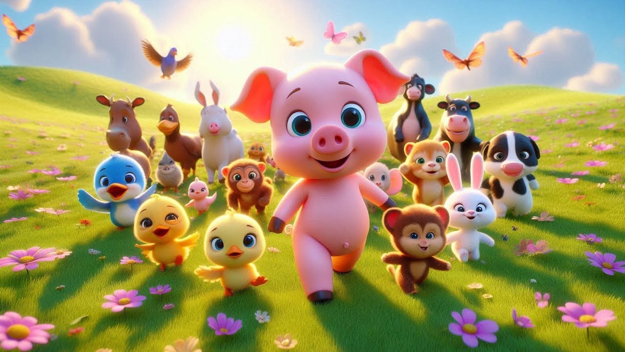 Learn Numbers 1–10 with Cute Animals 🐷🐘 | Fun Kids Counting Animation
