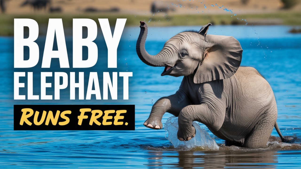 Baby Elephant's First Time Playing in Water - Pure Joy Captured!