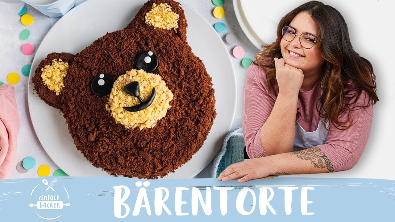 Teddybärtorte | einfach ohne Fondant |  Bärentorte | Kindergeburtstag 🥳 I Einfach Backen