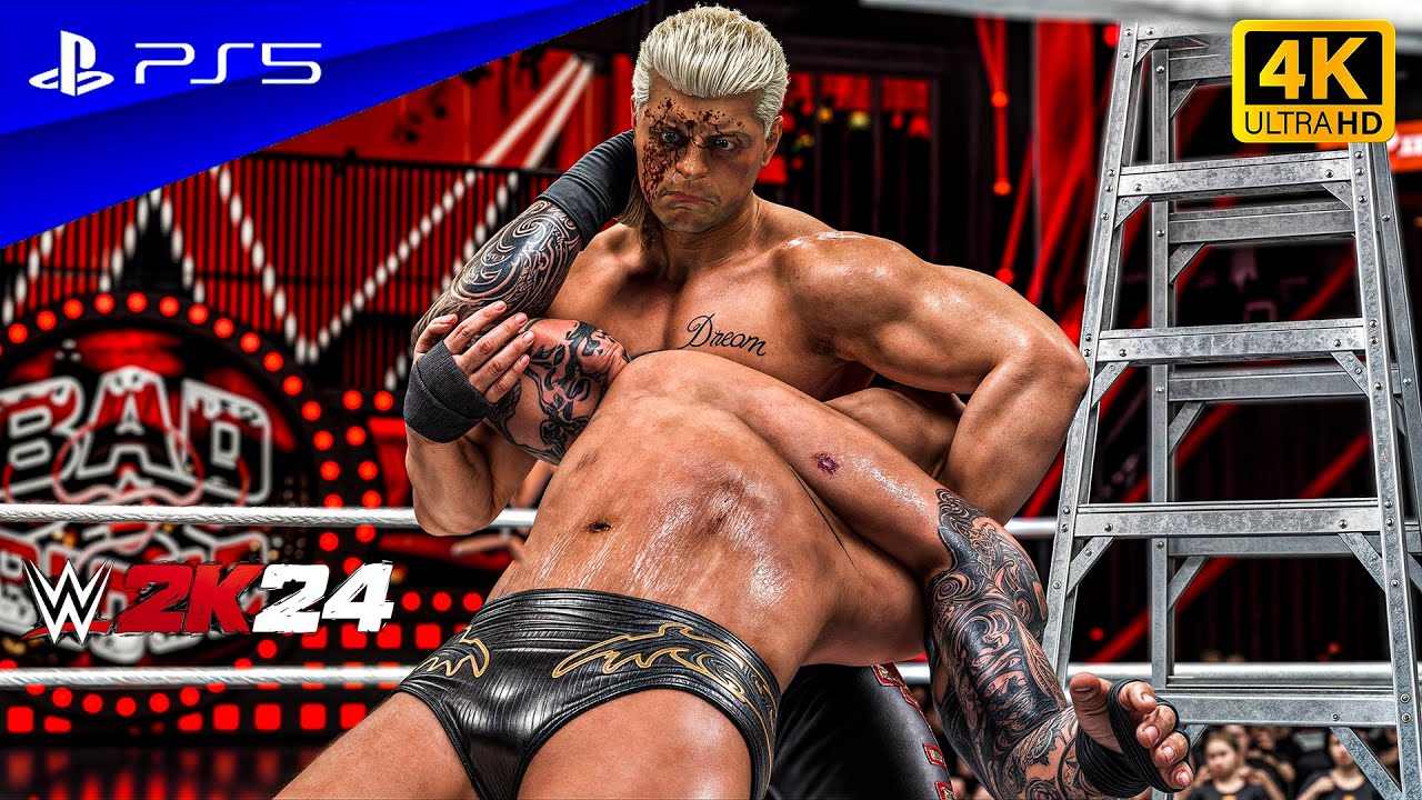 WWE 2K24 - Cody Rhodes vs. Randy Orton | Ladder Match at Bad Blood | PS5™ [4K60]