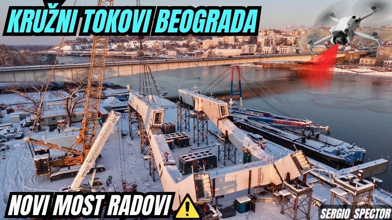 BEOGRAD - 2 KRUŽNA TOKA - Terazije i Trg Nikole Pašića - sklapanje GLAVNOG RASPONA MOSTA #beograd