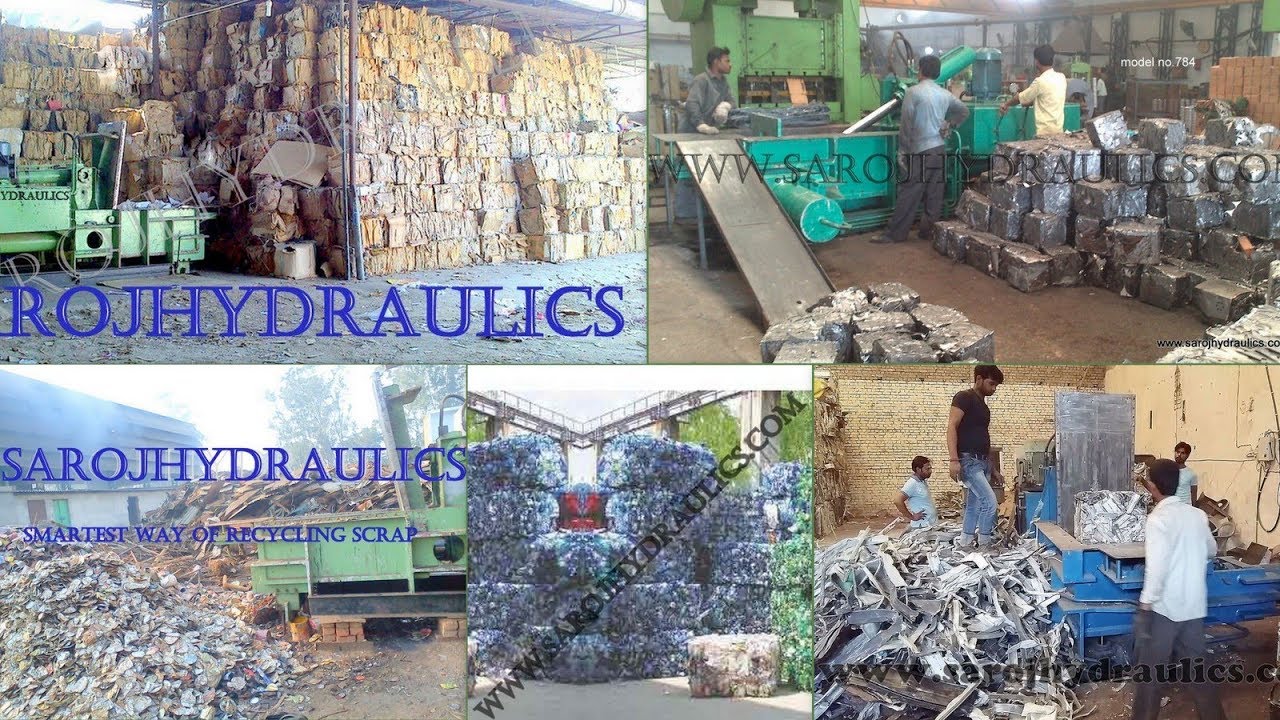 BALING MACHINE PRESSING DIFFERENT SCRAP IN VIDEO-IRON/PAPER/CRC/ALUMINIUM/TIN CAN