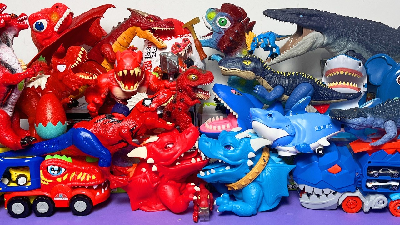 Jurassic World Unboxing Review Asmr Colorful Dinosaur T-rex Mosasaurus Dragon ZURU Robo Alive