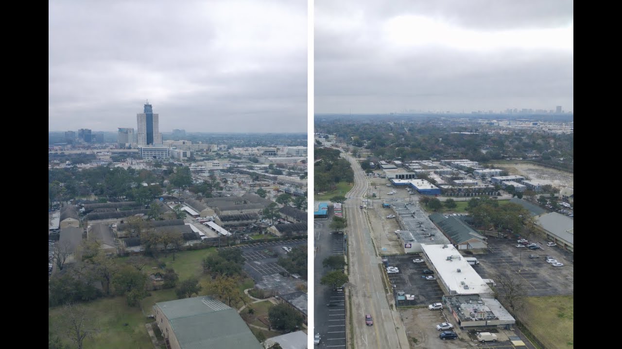 Over Long Point & Gessner In Houston Texas During The 2026 Winter Arctic Blast (4K Drone)