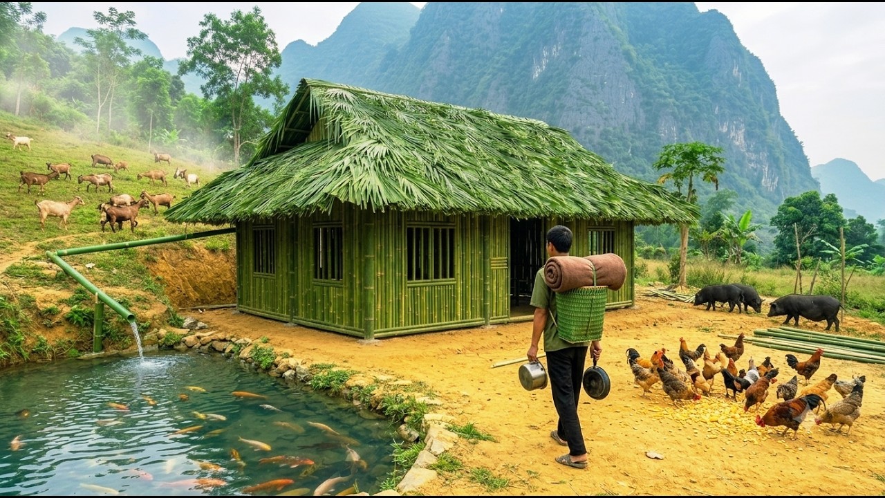 Don't Scroll! Watch This Young Man Build a Bamboo House & Farm From Zero by @forestlife22