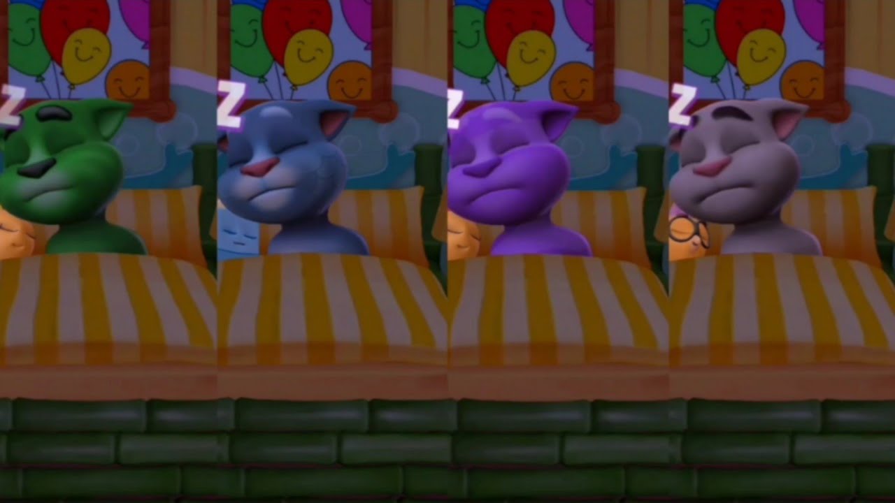 Green Vs Blue Vs Purple Vs White My Talking Tom 2 Vs My Talking Tom 2