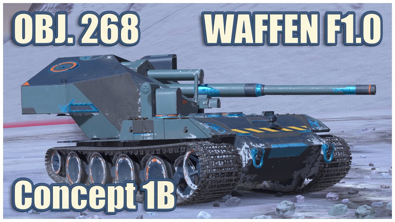 Waffen F1.0 & Объект 268 & Concept 1B • WoT Blitz Gameplay