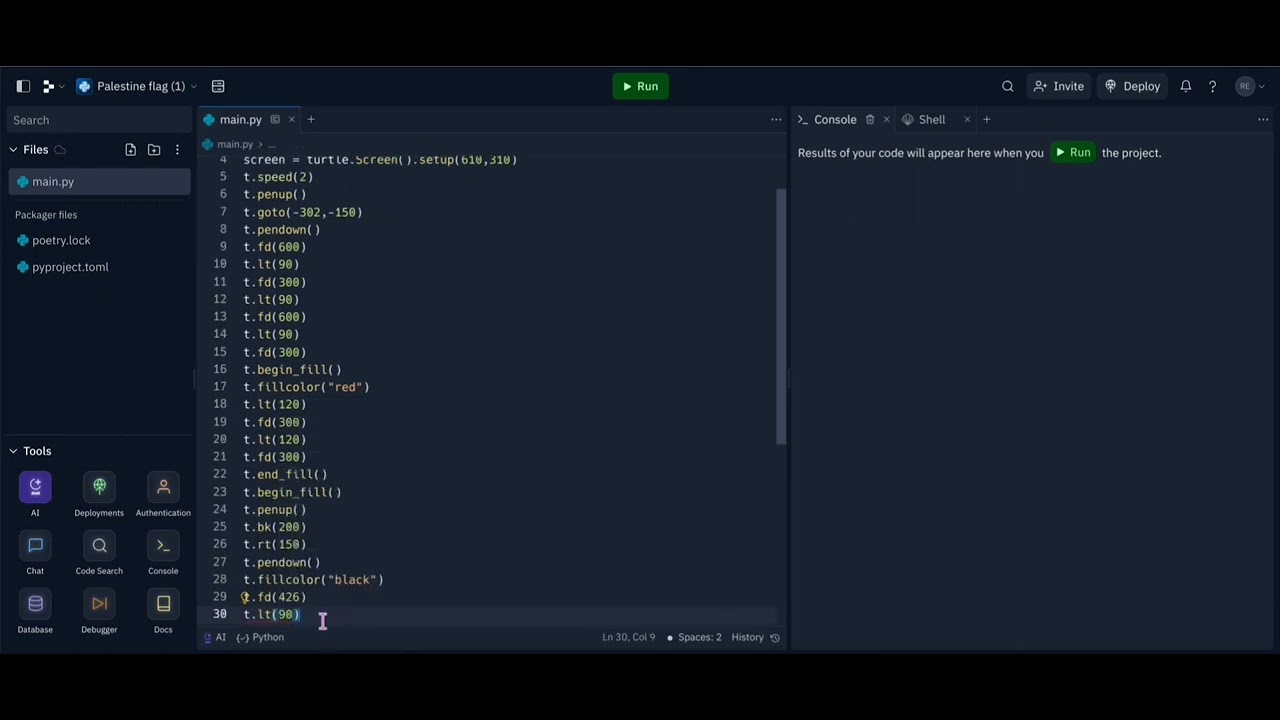 Palestine flag in python.