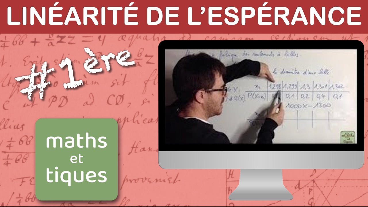 Calculer une espérance et une variance avec Y=aX+b - Première