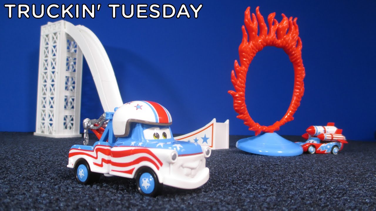 Truckin' Tuesday Mater The Greater Super Stunt Show Patriotic Red White Blue Independence Day