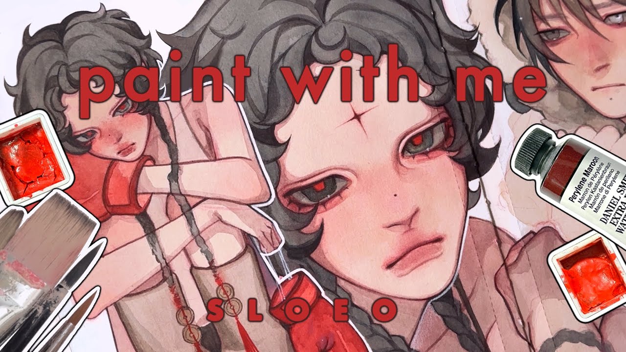 Watercoloring my sona!! ✦ Paint with me ✦ sloeo
