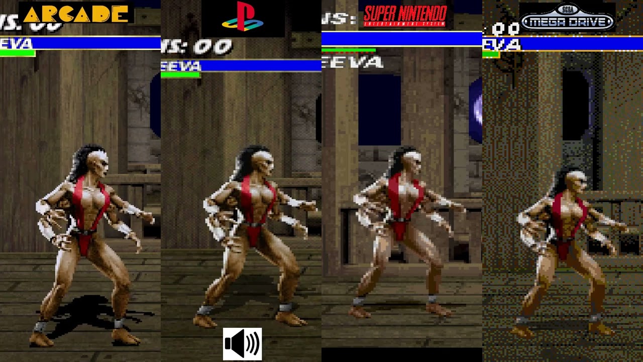 Mortal Kombat 3 Sheeva Comparison Arcade VS PS1 VS SNES VS Megadrive Console VS Console