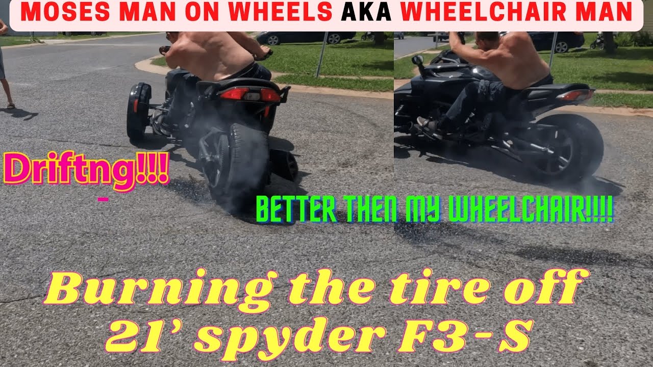 BURNOUTS AND DRIFTING WITH MY 2021 CAN-AM F3-S SPYDER!! TIRE IS SMOKED!!