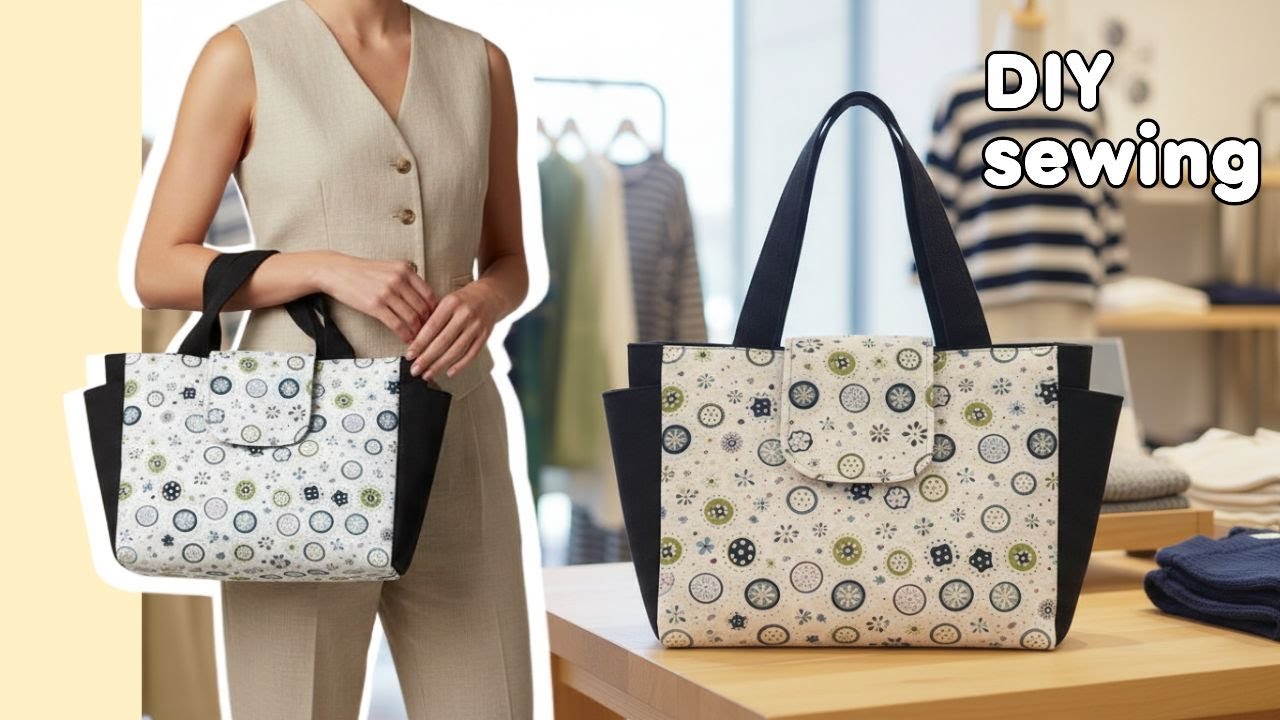 DIY 한번에 쉽고 간편하게  실용적인 토드백  만들기 CUTE TOTE BAG sewing
