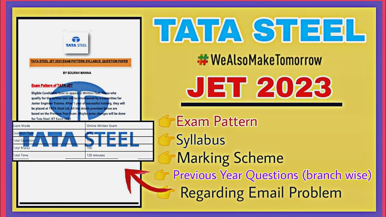Tata Steel Jet Syllabus/Exam Pattern/Previous Year Question | Tata steel jet recruitment 2023 | TA