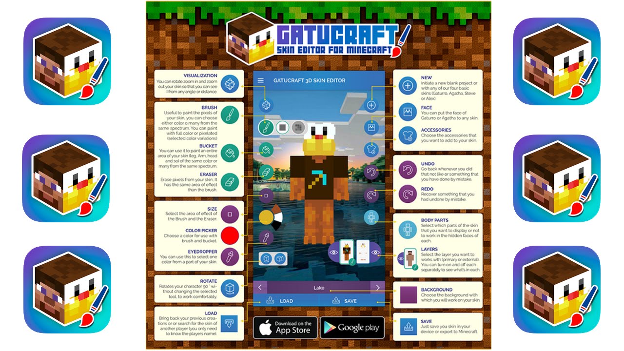 รีวิวแอปทำสกินMinecraft แบบละเอียด (แอปนี้ดีที่สุด)