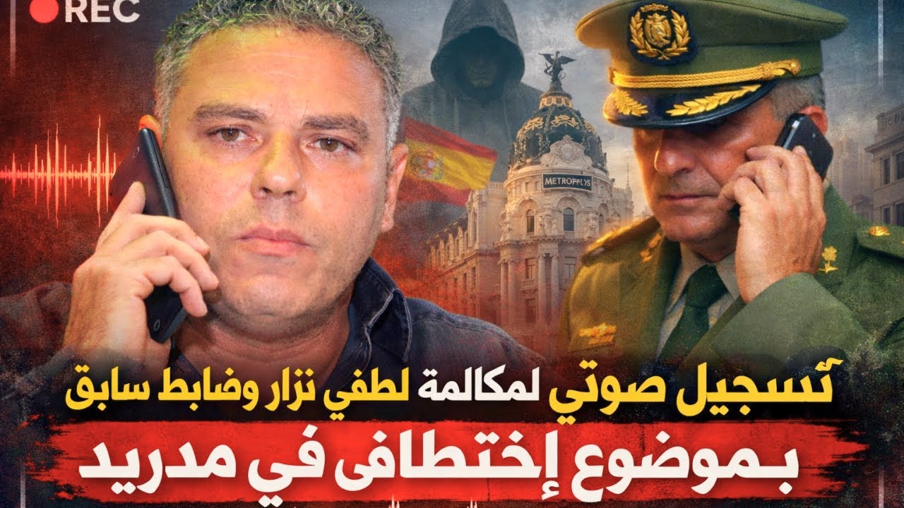 تسجيل صوتي لمكالمة بين لطفي نزار و صف ضابط سابق بموضوع إختطافي في مدريد